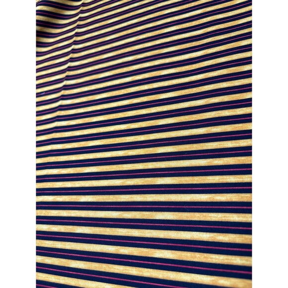 Debi Hubbs Timeless Treasures Striped Fabric 2007 19" x 44" Yellow & Navy Cotton - Picture 4 of 7